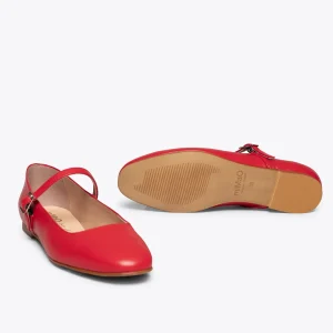 MiMaO ShopOnline BALLERINES BABIES – Ballerines Pour Femme Cuir ROUGE vente luxe pas cher 20