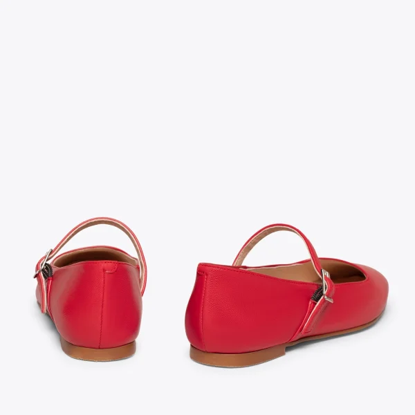 MiMaO ShopOnline BALLERINES BABIES – Ballerines Pour Femme Cuir ROUGE vente luxe pas cher 5