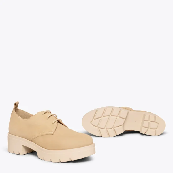 en ligne vente MiMaO ShopOnline CANDEM – Chaussures à Lacets Avec Talon Et Plateforme BEIGE 7