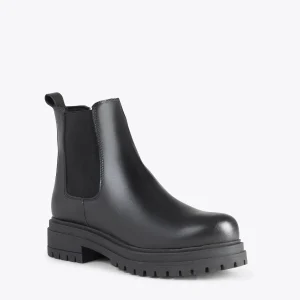 MiMaO ShopOnline LEEDS – Bottines En Cuir Avec Plateforme NOIR marques de renommée 15