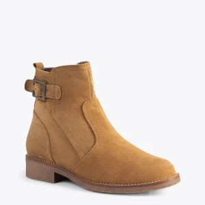 MiMaO ShopOnline BIKER – Bottines Plates Avec Boucle CAMEL marque pas cher 15