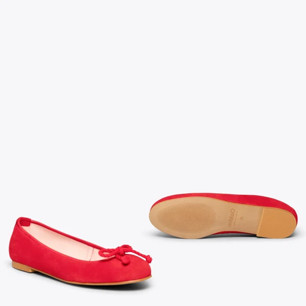 soldes MiMaO ShopOnline BALLET – Ballerine ROUGE Pour Femme Avec Nœud 7