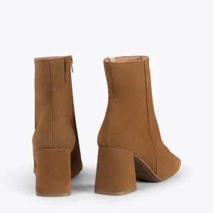 MiMaO ShopOnline PARIS – Bottines à Talon Bloc Et Bout Carré CAMEL Boutique 13