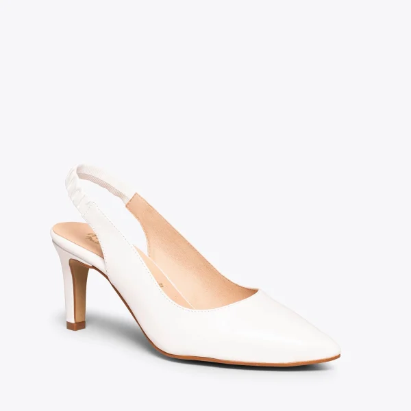 marques pas cher MiMaO ShopOnline COCKTAIL – Chaussure Talon Ouvert BLANC Et à Talon Aiguille 6