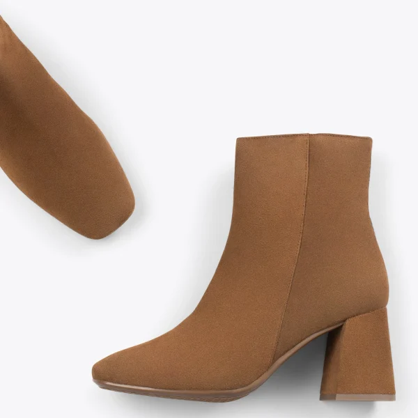 MiMaO ShopOnline PARIS – Bottines à Talon Bloc Et Bout Carré CAMEL Boutique 3