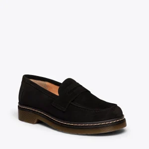 grande qualité MiMaO ShopOnline BRIXTON – Mocassin Cuir NOIR Avec Détail En Forme De Masque 18