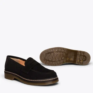 grande qualité MiMaO ShopOnline BRIXTON – Mocassin Cuir NOIR Avec Détail En Forme De Masque 20