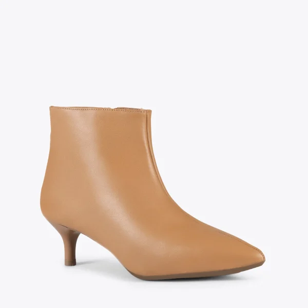 MiMaO ShopOnline OUTFIT – Bottines élégantes à Talon Kitten CAMEL Nappa boutique en france 5