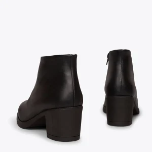 MiMaO ShopOnline BASIC – Bottines NOIR Basiques à Talon Large Et Décolleté En V nouvelle saison 13