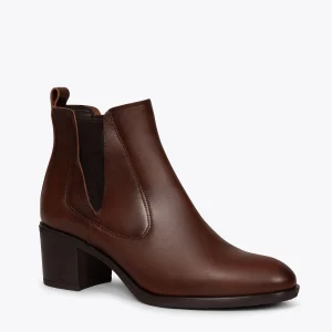 MiMaO ShopOnline LONDON – Bottines MARRON à Talon Style Chelsea pas cher marque 15