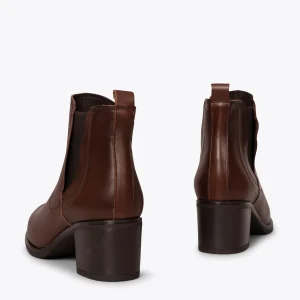 MiMaO ShopOnline LONDON – Bottines MARRON à Talon Style Chelsea pas cher marque 13