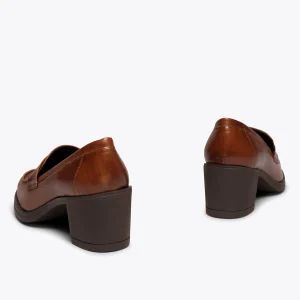 jusqu'à MiMaO ShopOnline MOKKA – Mocassin MARRON Pour Femme à Talon 18