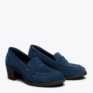 à prix d'occasion MiMaO ShopOnline MOKKA – Mocassin BLEU Pour Femme à Talon 12