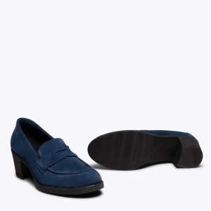 à prix d'occasion MiMaO ShopOnline MOKKA – Mocassin BLEU Pour Femme à Talon 20