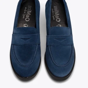 à prix d'occasion MiMaO ShopOnline MOKKA – Mocassin BLEU Pour Femme à Talon 16