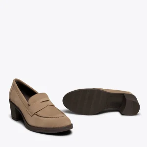 magasin MiMaO ShopOnline MOKKA – Mocassin TAUPE Pour Femme à Talon 20