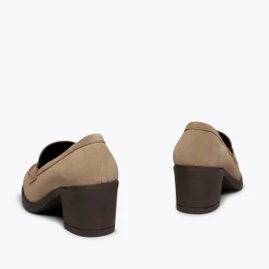 magasin MiMaO ShopOnline MOKKA – Mocassin TAUPE Pour Femme à Talon 18