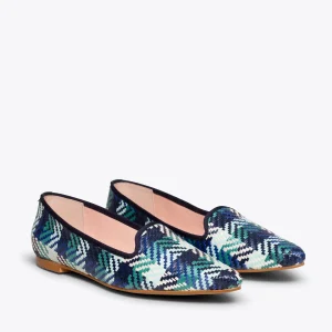 site soldes MiMaO ShopOnline SLIPPER – Slippers En Raphia BLEU/VERT Pour Femme 12