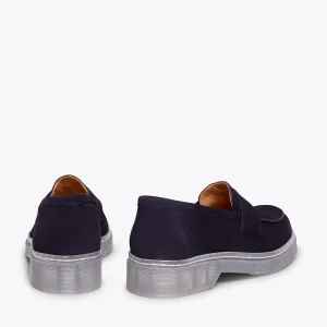 MiMaO ShopOnline BRIXTON – Mocassin BLEU MARINE Détail En Forme De Masque Service Clients Dédié 16