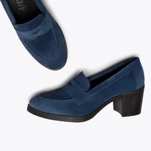 à prix d'occasion MiMaO ShopOnline MOKKA – Mocassin BLEU Pour Femme à Talon 14