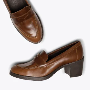 jusqu'à MiMaO ShopOnline MOKKA – Mocassin MARRON Pour Femme à Talon 14