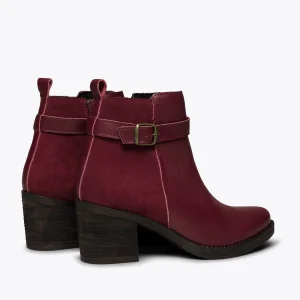 site officiel MiMaO ShopOnline JEANS – Bottines Pour Femmes BORDEAUX En Cuir Mixte 15