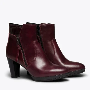 MiMaO ShopOnline COCO – Bottine à Talon BORDEAUX à Fermeture éclair fashioniable 10