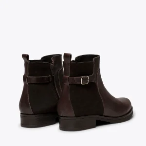 MiMaO ShopOnline DUO – Bottines Plates CHOCOLAT Avec Cuir Combiné guranteed de qualité 14