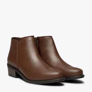 MiMaO ShopOnline BASIC – Bottine En Cuir MARRON à Talon Bas à prix d'occasion 10