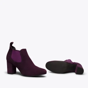 De Qualité MiMaO ShopOnline URBAN – Bottine à Talon AUBERGINE Avec élastique 17