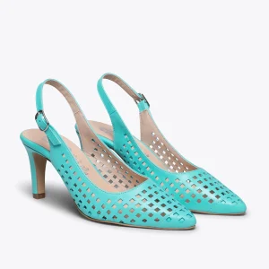 MiMaO ShopOnline AJOURÉ- Chaussure Talon Ouvert TURQUOISE à Petits Trous magasin paris 11