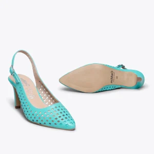 MiMaO ShopOnline AJOURÉ- Chaussure Talon Ouvert TURQUOISE à Petits Trous magasin paris 17