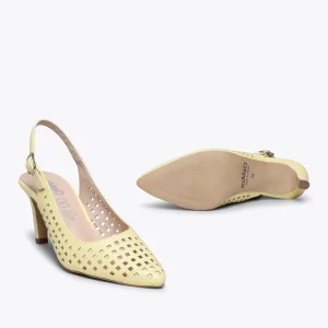 MiMaO ShopOnline AJOURÉ- Chaussure Talon Ouvert JAUNE à Petits Trous REMISE 17