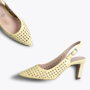 MiMaO ShopOnline AJOURÉ- Chaussure Talon Ouvert JAUNE à Petits Trous REMISE 13