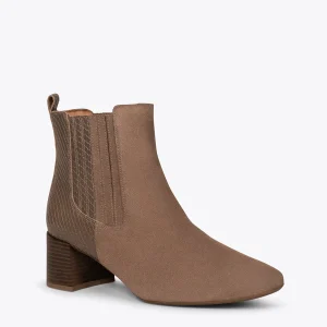 site en ligne MiMaO ShopOnline DUO – Bottines En Cuir TAUPE Avec Imprimé Serpent 15