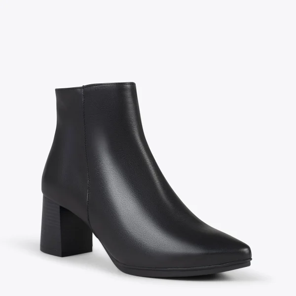 vente pas cher en ligne MiMaO ShopOnline CITY – Bottines En Cuir Nappa à Talon Large Et Bout Pointu Et Fin NOIR 5