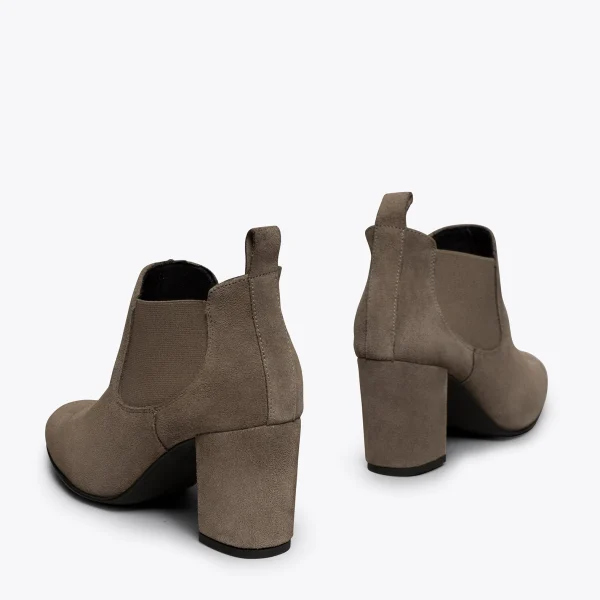 prix pas cher MiMaO ShopOnline URBAN – Bottine à Talon TAUPE Avec élastique 5