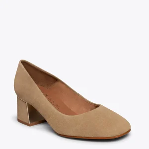 Satisfait ou Remboursé MiMaO ShopOnline FEMME – Escarpins Talon Moyen Et Bout Carré TAUPE 15