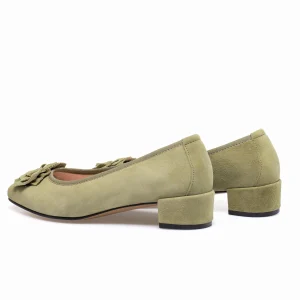 MiMaO ShopOnline FLEUR- Ballerine En Daim Avec Fleur VERT Réductions 13