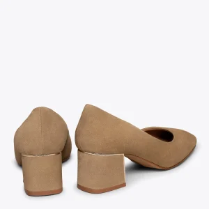 Satisfait ou Remboursé MiMaO ShopOnline FEMME – Escarpins Talon Moyen Et Bout Carré TAUPE 13