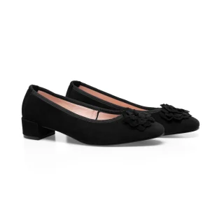 dernière tendance MiMaO ShopOnline FLEUR- Ballerine En Daim Avec Fleur NOIR 14