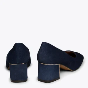 MiMaO ShopOnline FEMME – Escarpins Talon Moyen Et Bout Carré BLEU MARINE soldes luxe 13