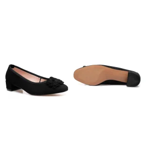 dernière tendance MiMaO ShopOnline FLEUR- Ballerine En Daim Avec Fleur NOIR 20