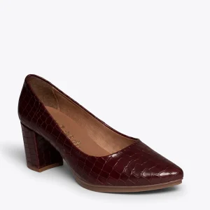 MiMaO ShopOnline URBAN S COCO – Chaussures à Talon BORDEAUX Avec Imprimé Crocodile Retour Gratuit 15