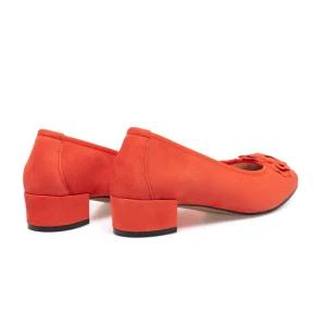 outlet MiMaO ShopOnline FLEUR- Ballerine En Daim Avec Fleur ORANGE 13