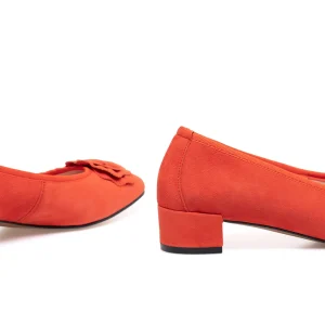 outlet MiMaO ShopOnline FLEUR- Ballerine En Daim Avec Fleur ORANGE 15