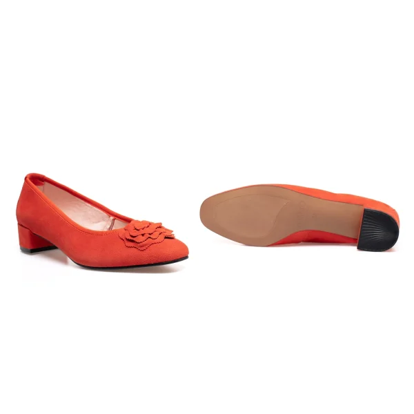 outlet MiMaO ShopOnline FLEUR- Ballerine En Daim Avec Fleur ORANGE 6