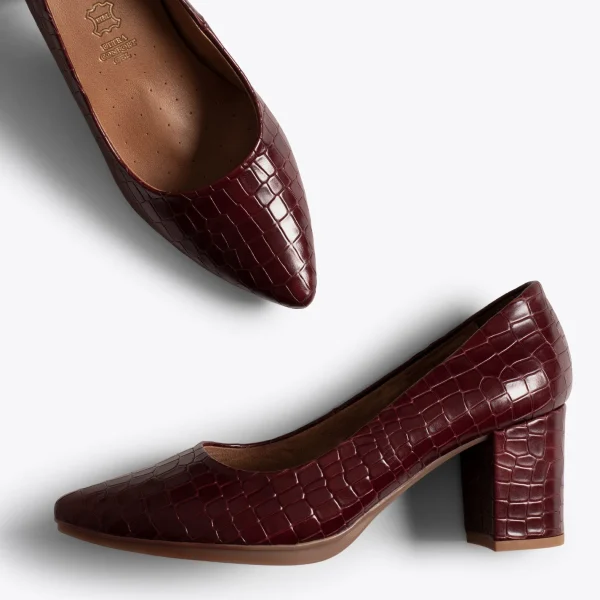 MiMaO ShopOnline URBAN S COCO – Chaussures à Talon BORDEAUX Avec Imprimé Crocodile Retour Gratuit 3