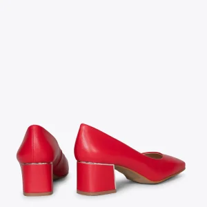 achetez MiMaO ShopOnline FEMME – Chaussures à Talon à Bout Carré ROUGE 13