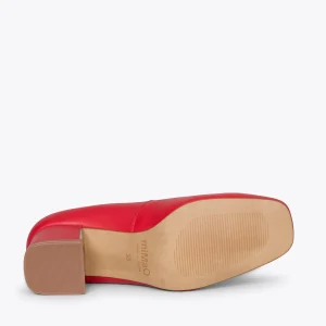 achetez MiMaO ShopOnline FEMME – Chaussures à Talon à Bout Carré ROUGE 17